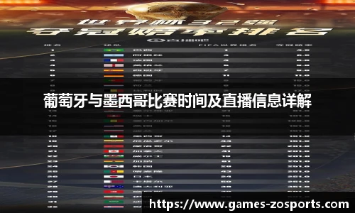 葡萄牙与墨西哥比赛时间及直播信息详解