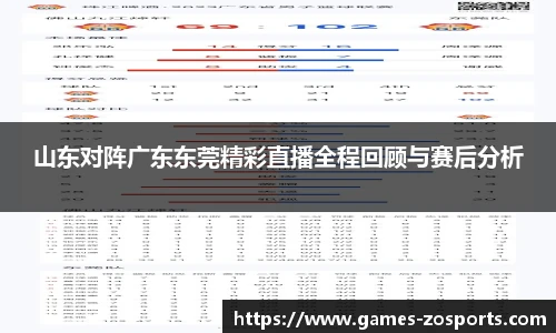 山东对阵广东东莞精彩直播全程回顾与赛后分析